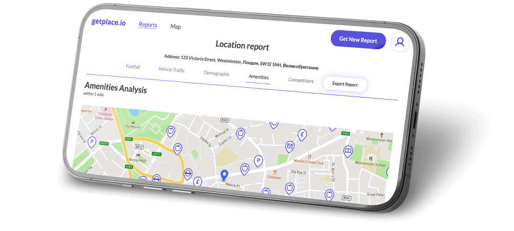 GetPlace Location Report Mobile Screen
